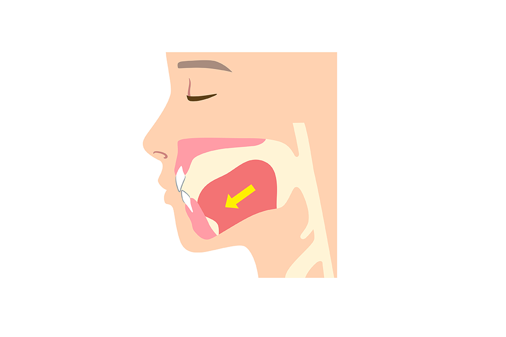 舌の位置が低い